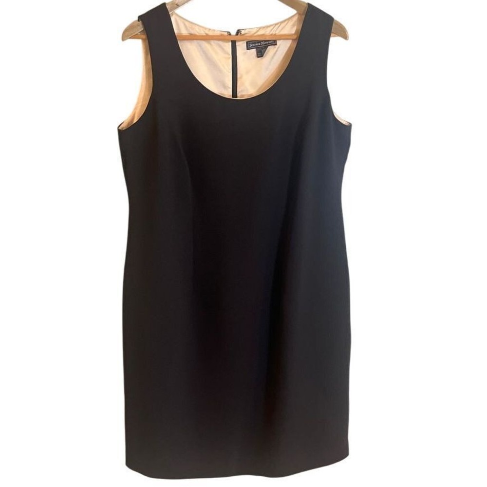 Jessica Howard Classic Minimalist Black Lined Sleeveless Career Dress Size‎ 14W